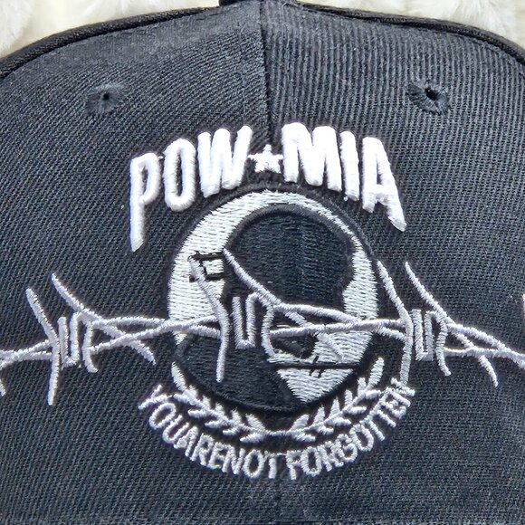 POW / MIA Hat Ball Cap You Are Not Forgotten Black and White (NWT) - Picture 2 of 4